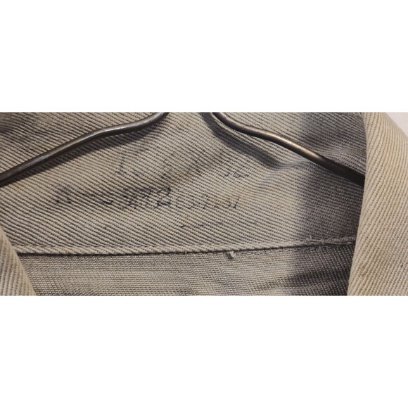 Vtg 60s Military Mens Small 1960 8.2 oz Khaki Field Button Shirt USA 15.5x32 - Picture 11 of 13